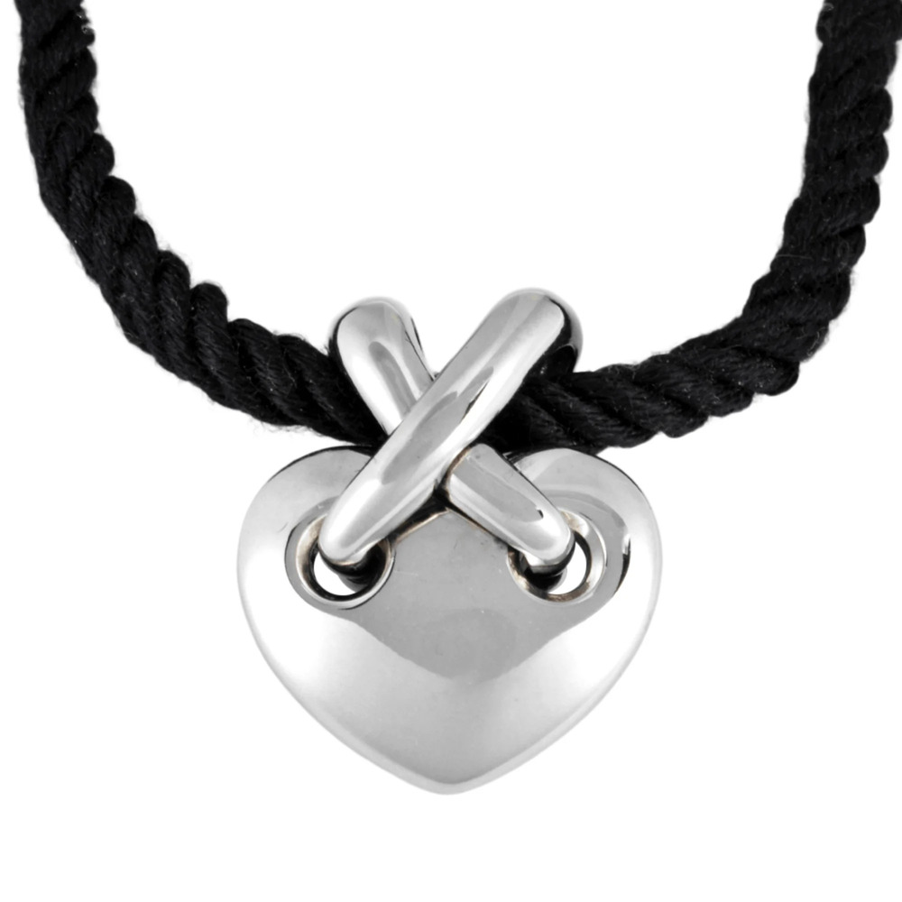 CHAUMET 18k Silver Heart Necklace